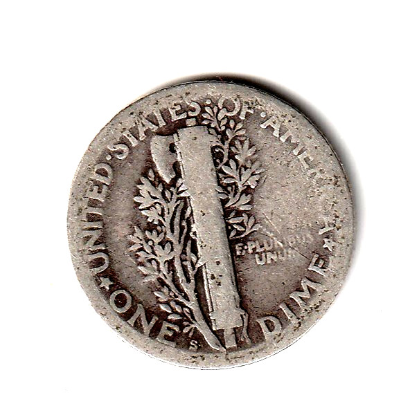 1917 S Mercury Dime good