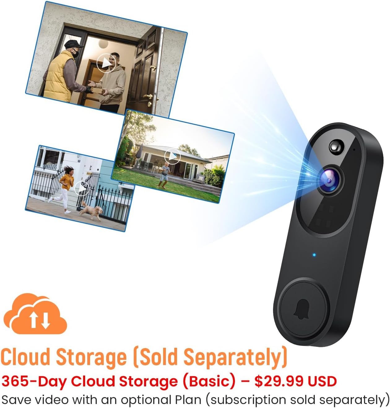 Smart Video Doorbell Camera Wireless, AI Human Detection and Instant Brown