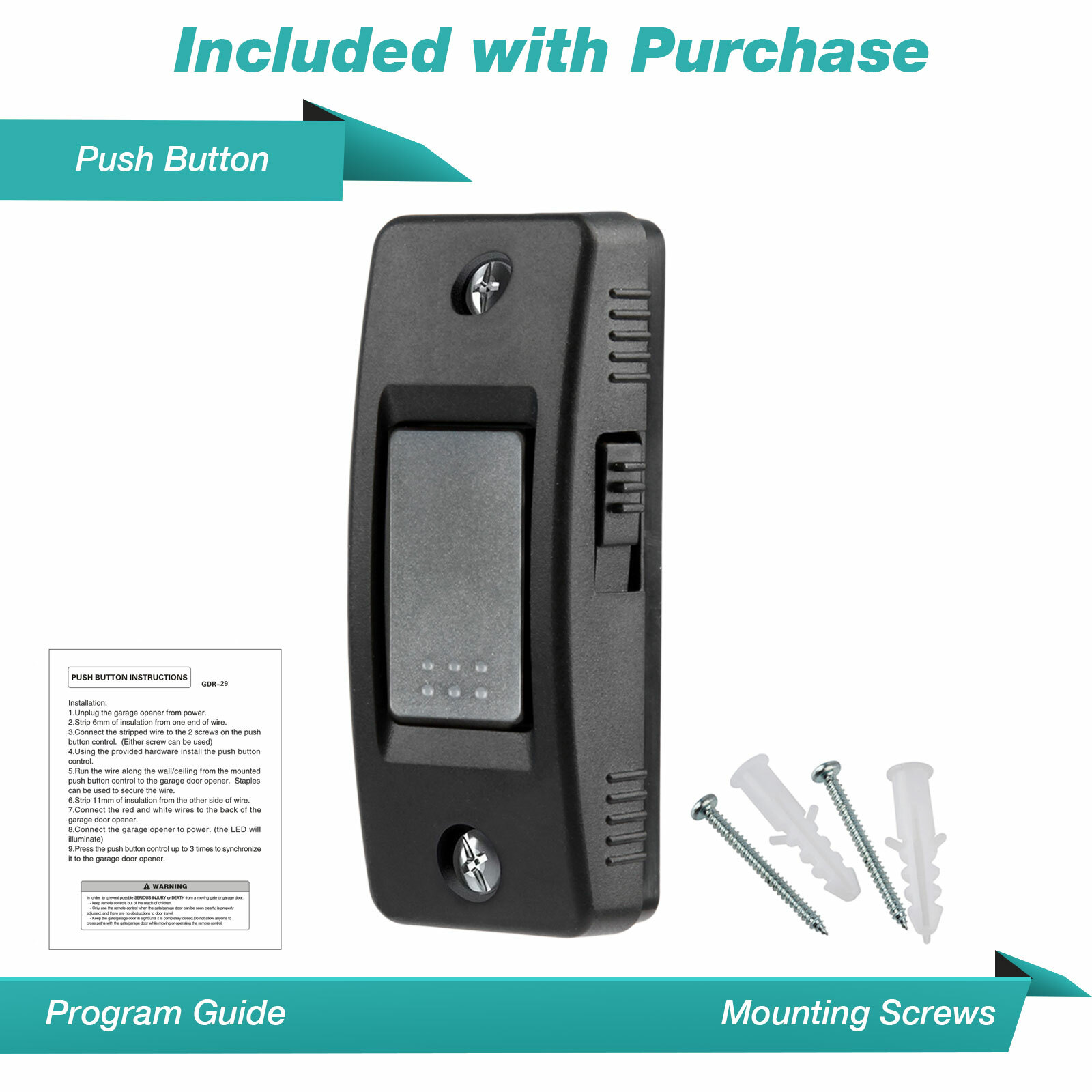 For LiftMaster 883LM Push Button Garage Door Opener Control Security+ 2.0