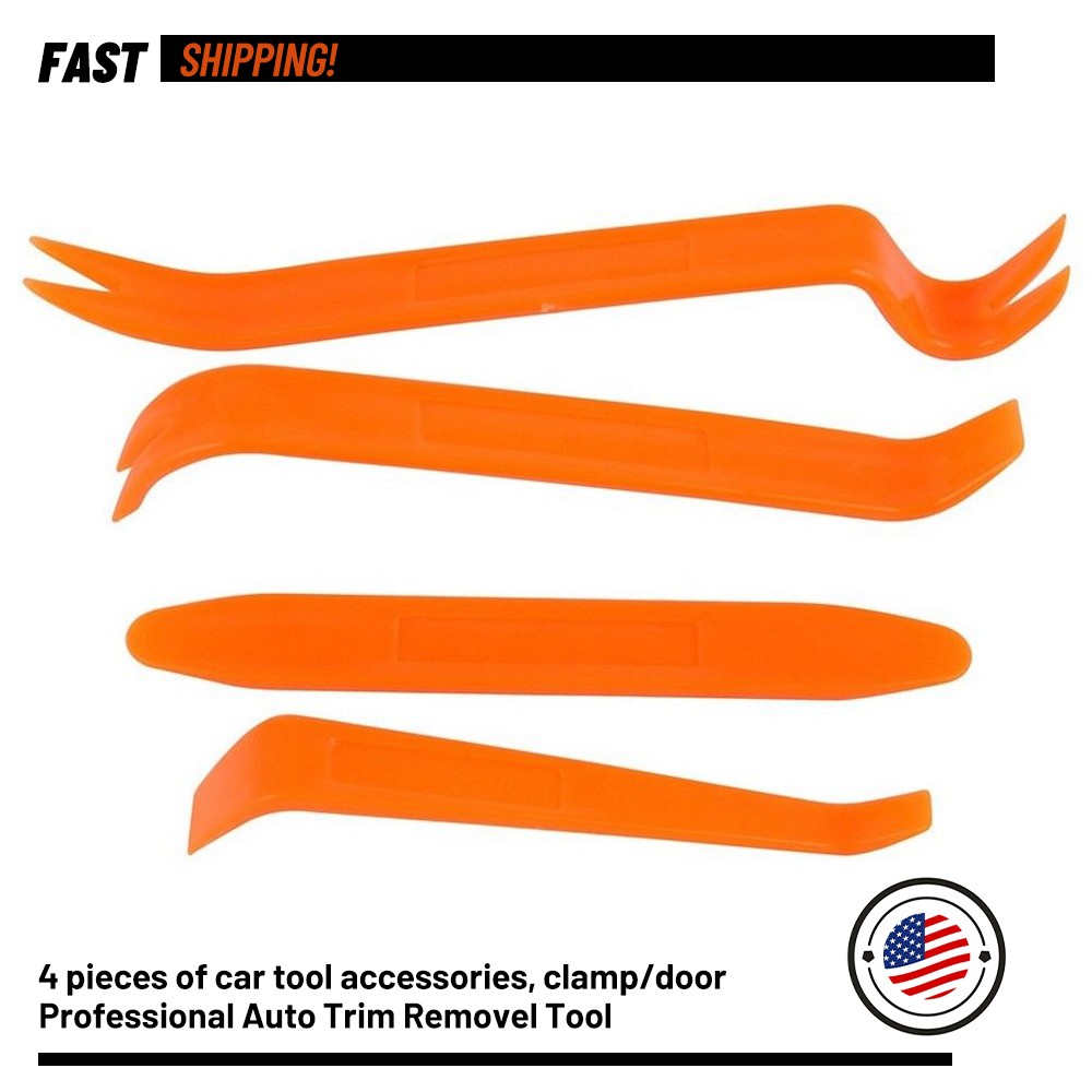 4PCS Plastic Auto Trim Removal Tools Panel Door Dashboard Fastener Clips Audio