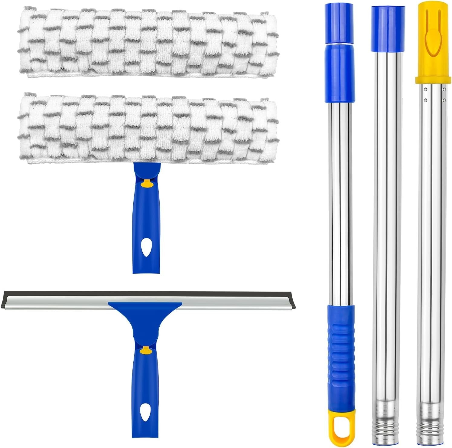 12" Squeegee for Glass, Car, Shower - 58" Long Handle