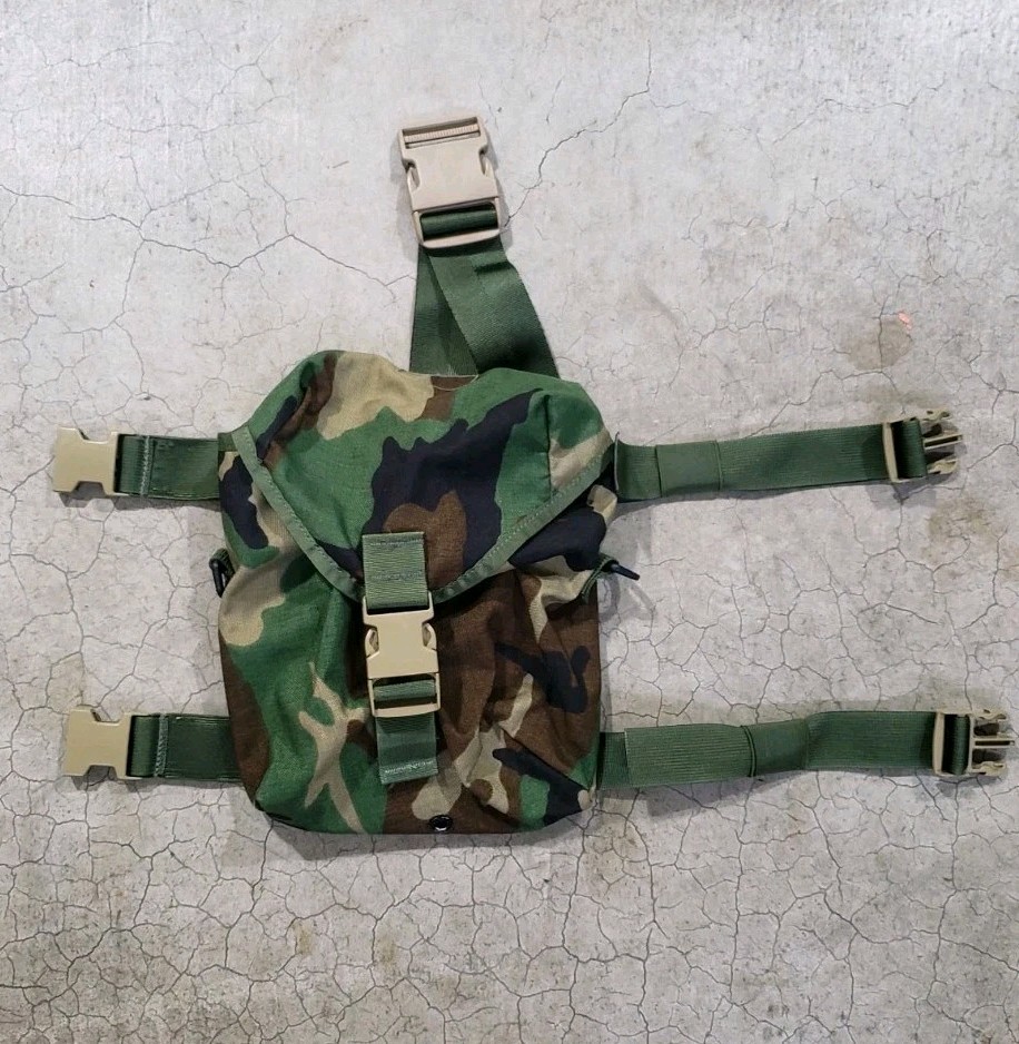 RACK Ranger Leg Bag Utility Gas Mask Dump Pouch USGI M81 Woodland Camo NO STRAP