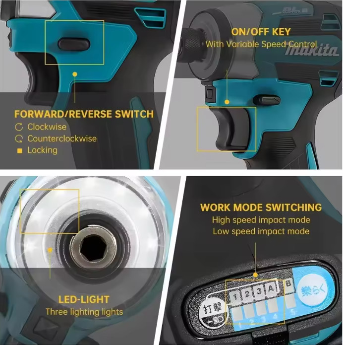 18V Brushless Impact Driver Lithium-ion Cordless Power Tool Drill Bit