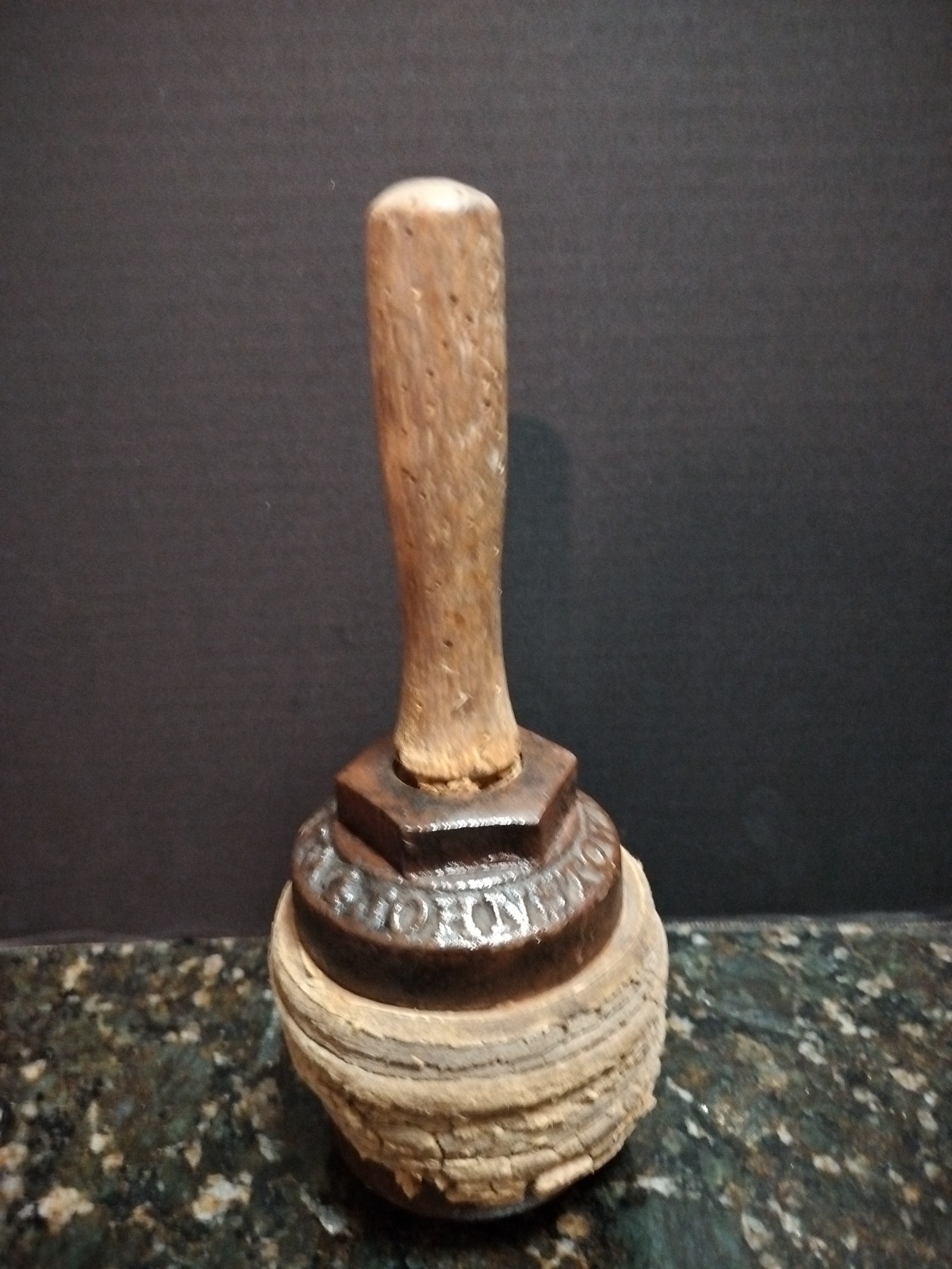 Miller #4 Cast Iron Leather Rawhide Maul Wood Carving Mallet Tool Hammer