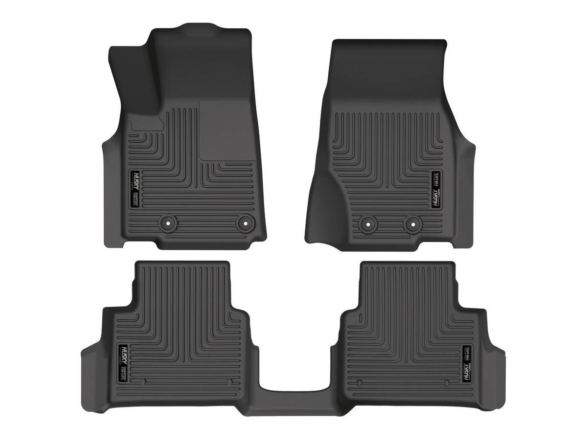 Husky Weatherbeater Floor Liners Fit 21-25 Jeep Grand Cherokee L Frt/2nd 3p Blk