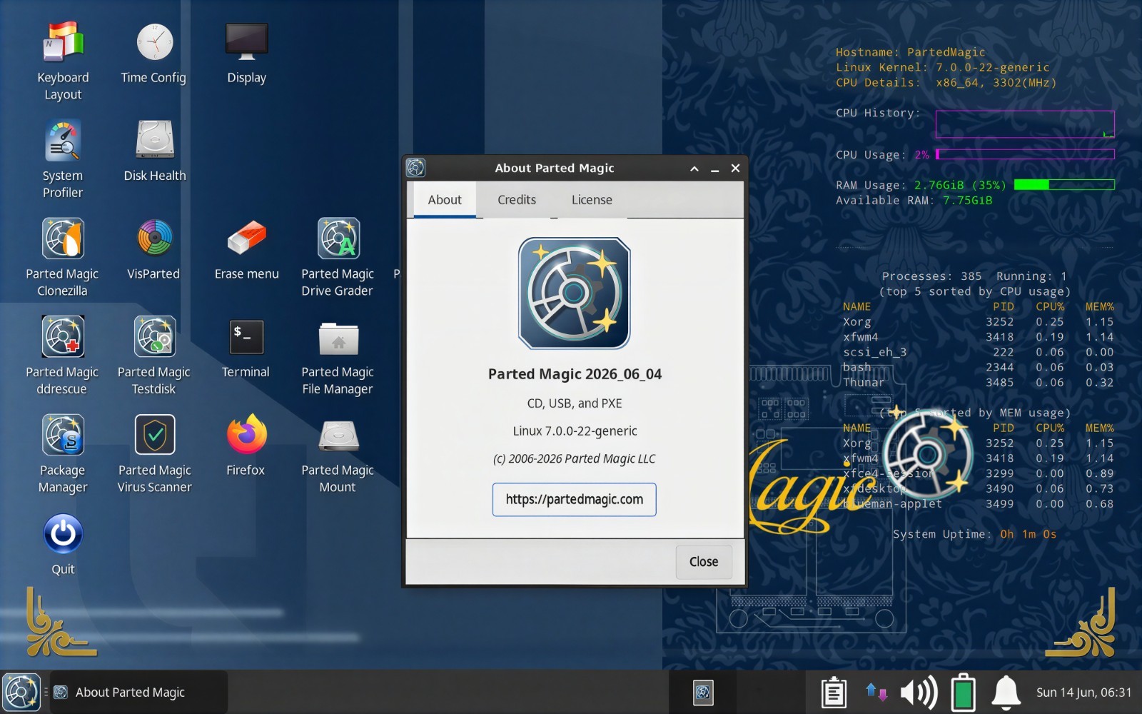 Parted Magic Bootable DVD/USB