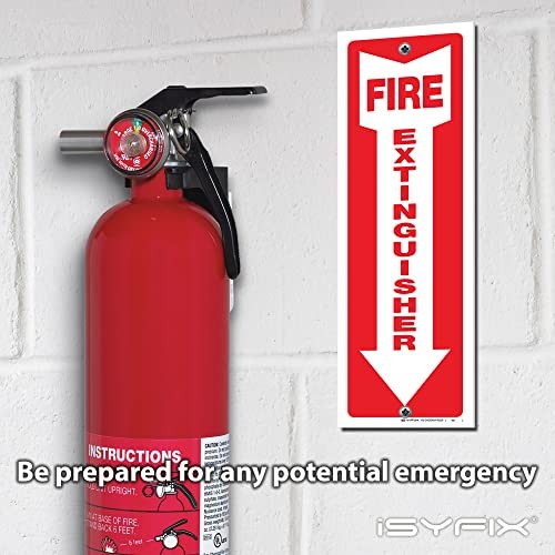 Fire Extinguisher Signs – Pack 4x12 Inch – 40 mil Thick Polystyrene 3 PLASTIC