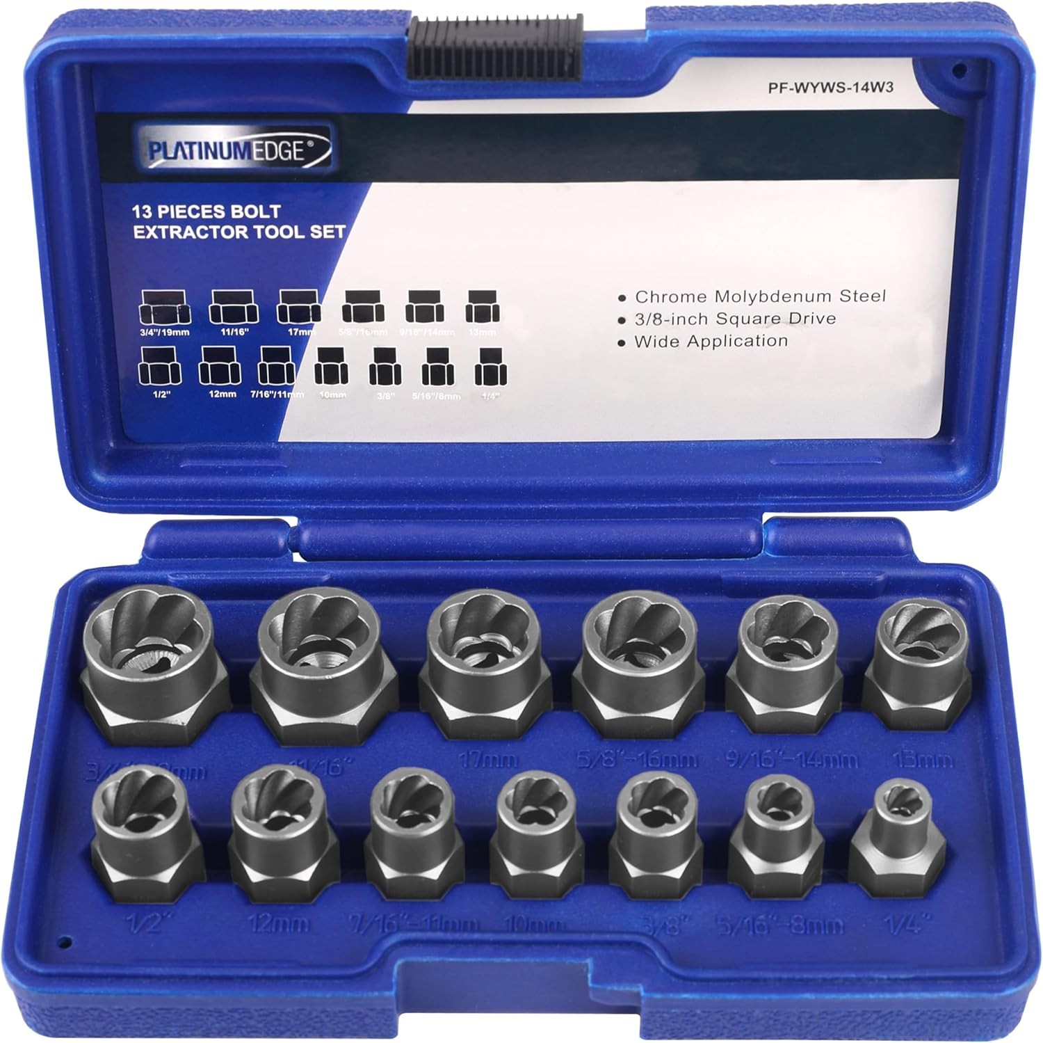 Professional Grade Bolt Extractor Set, Easy-Out Tool Kit