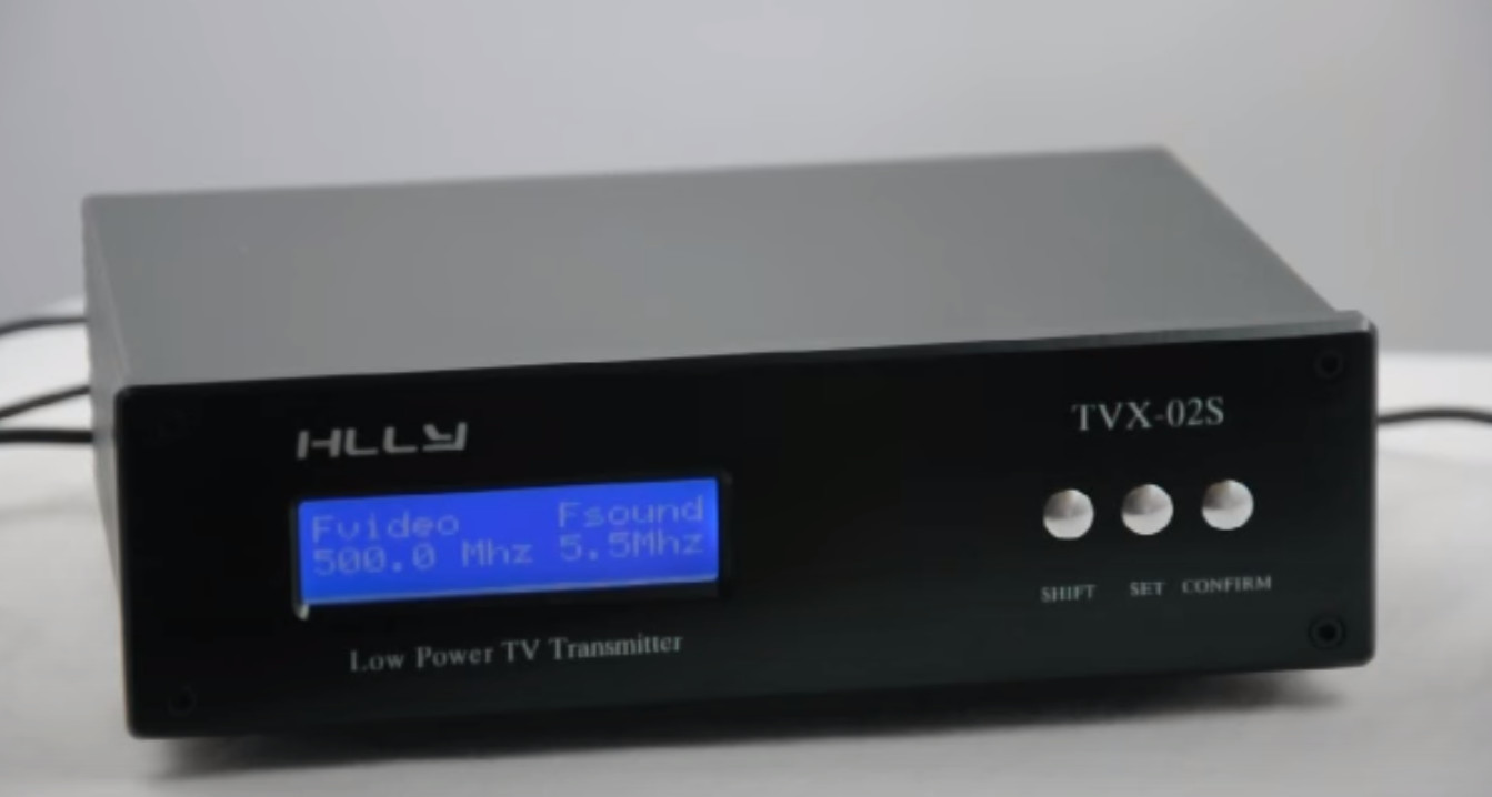 HLLY TVX-02S 2W VHF-UHF Analog tv transmitter + Power + Antenna