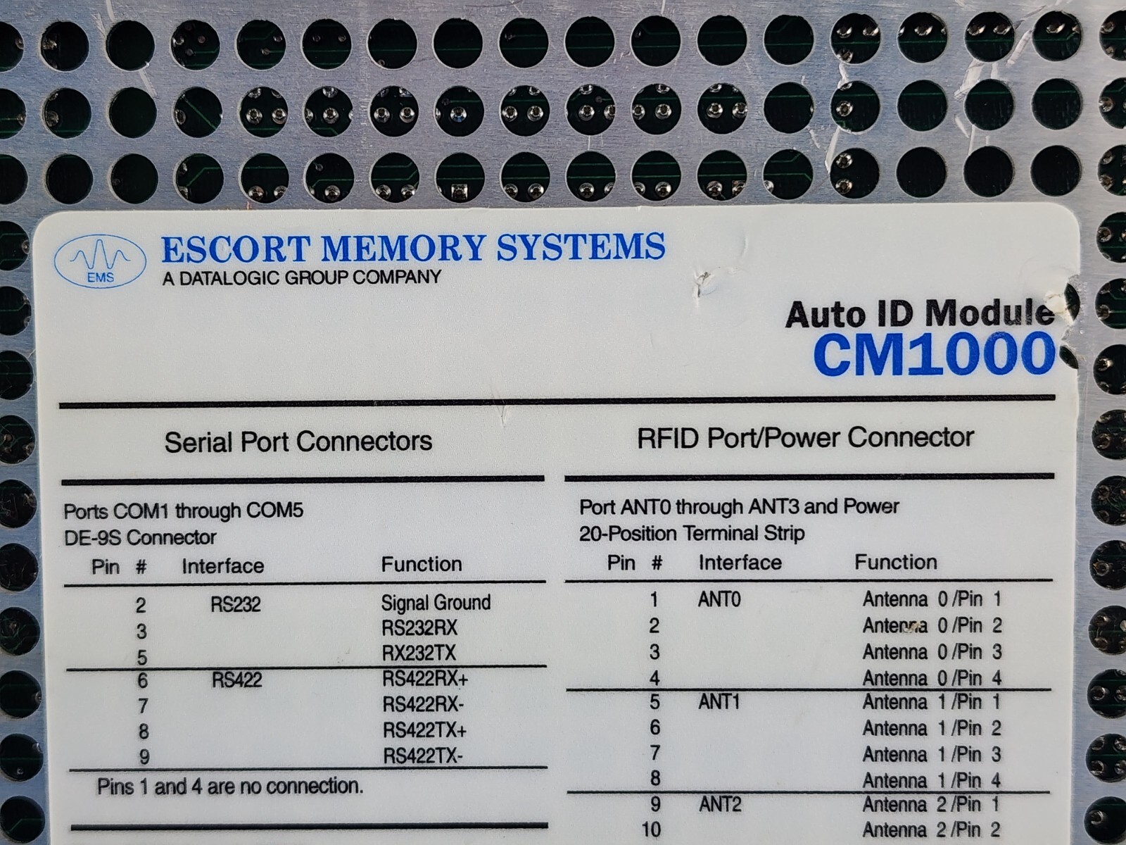 Datalogic Escort Memory Systems CM1000 Automatic ID Module, Keys Included