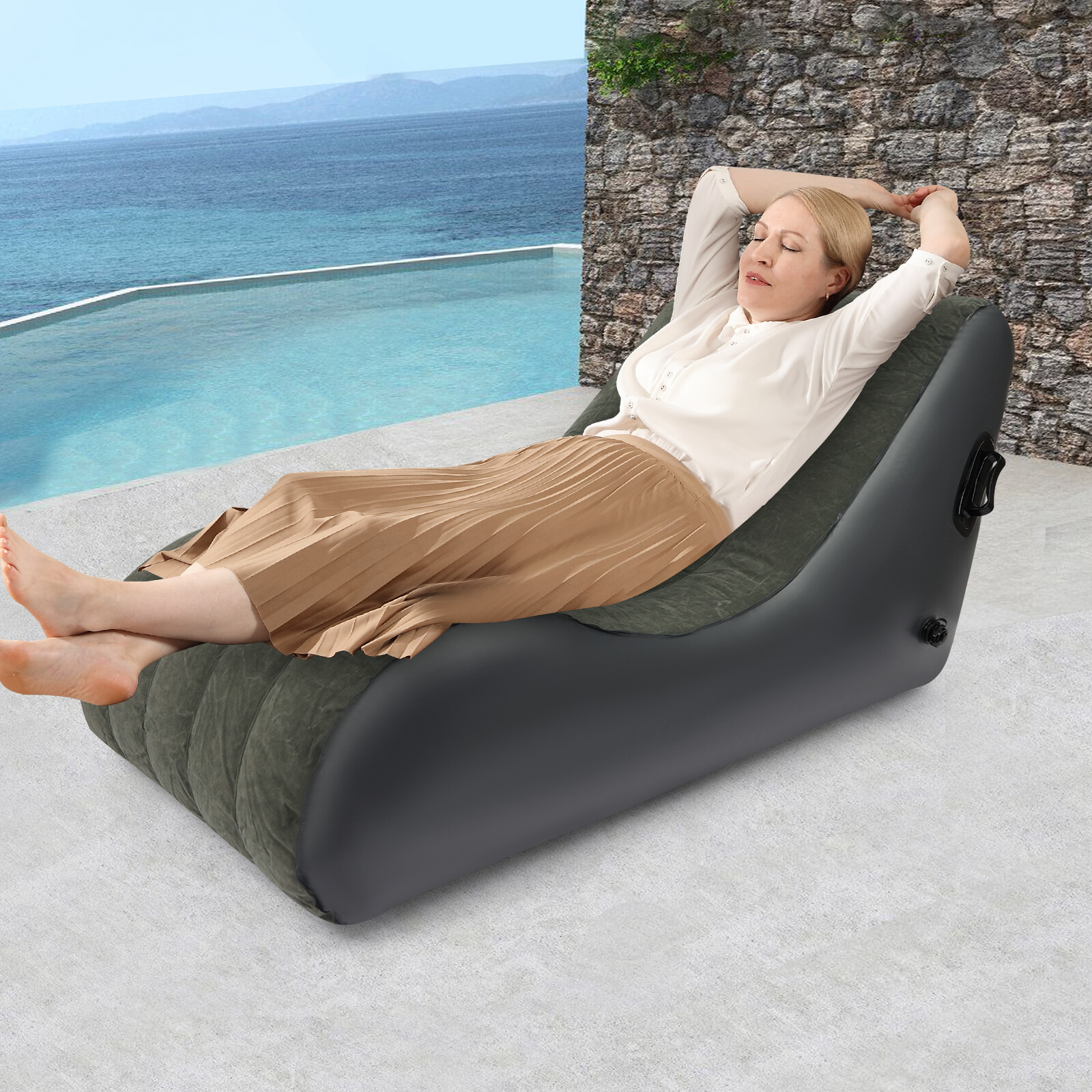 S-shaped Folding Sofa Bed Waterproof Sofa Bed Inflatable Sofa Bed with Air Pump