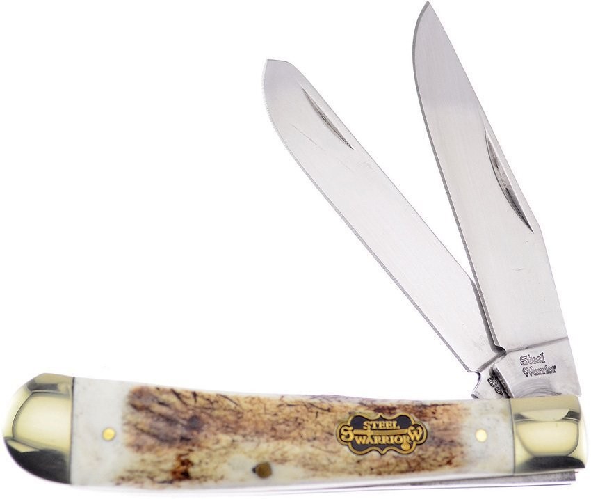 Frost Cutlery Trapper Pocket Knife Stainless Steel Blades Deer Stag - SW-108DS