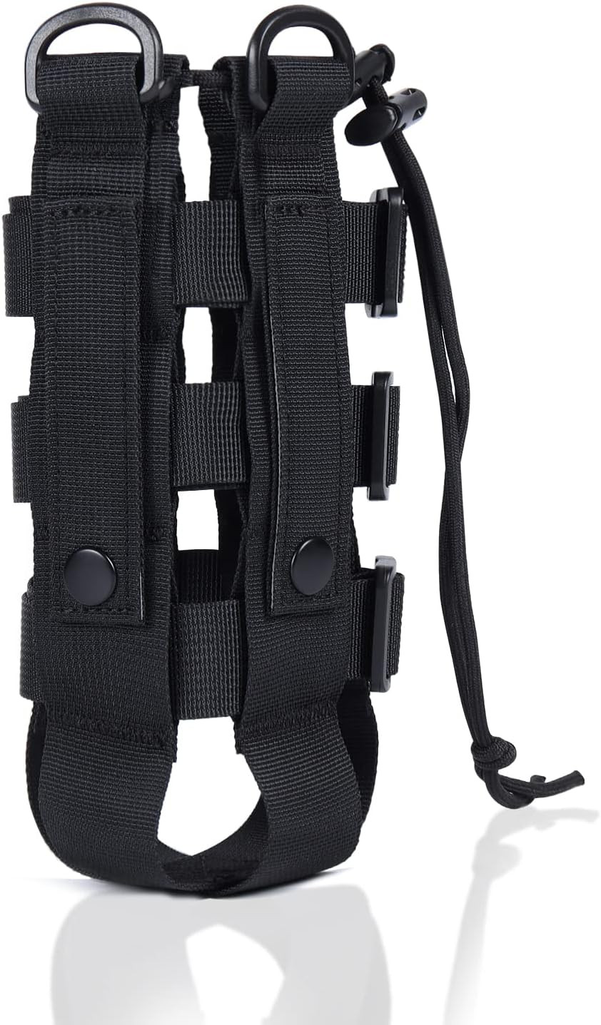 Molle Water Bottle Holder for Backpack,Drawstring Adjustable Straps Molle Pouche
