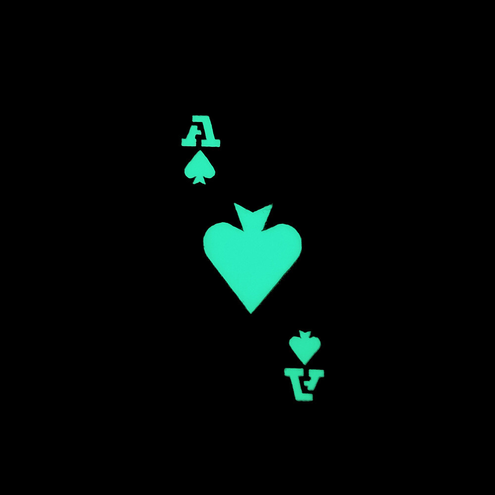 Reflective Ace Of Spades Death Card Hook Patch Glow In The Dark Badge Black