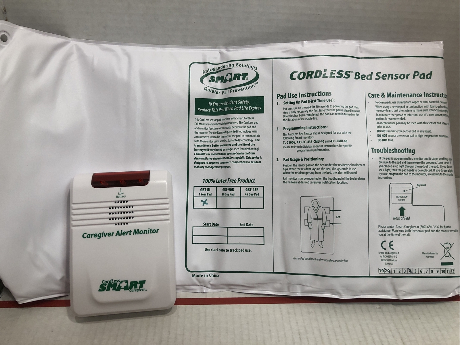 Caregiver Alert Monitor with Mat And Battery