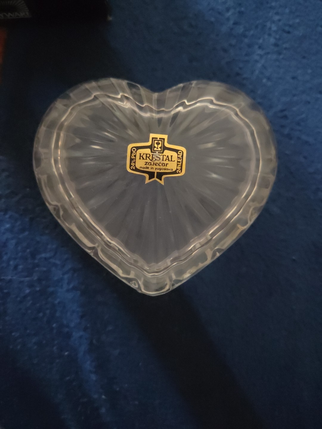 9cm Heart Shaped Box 24% Lead Crystal