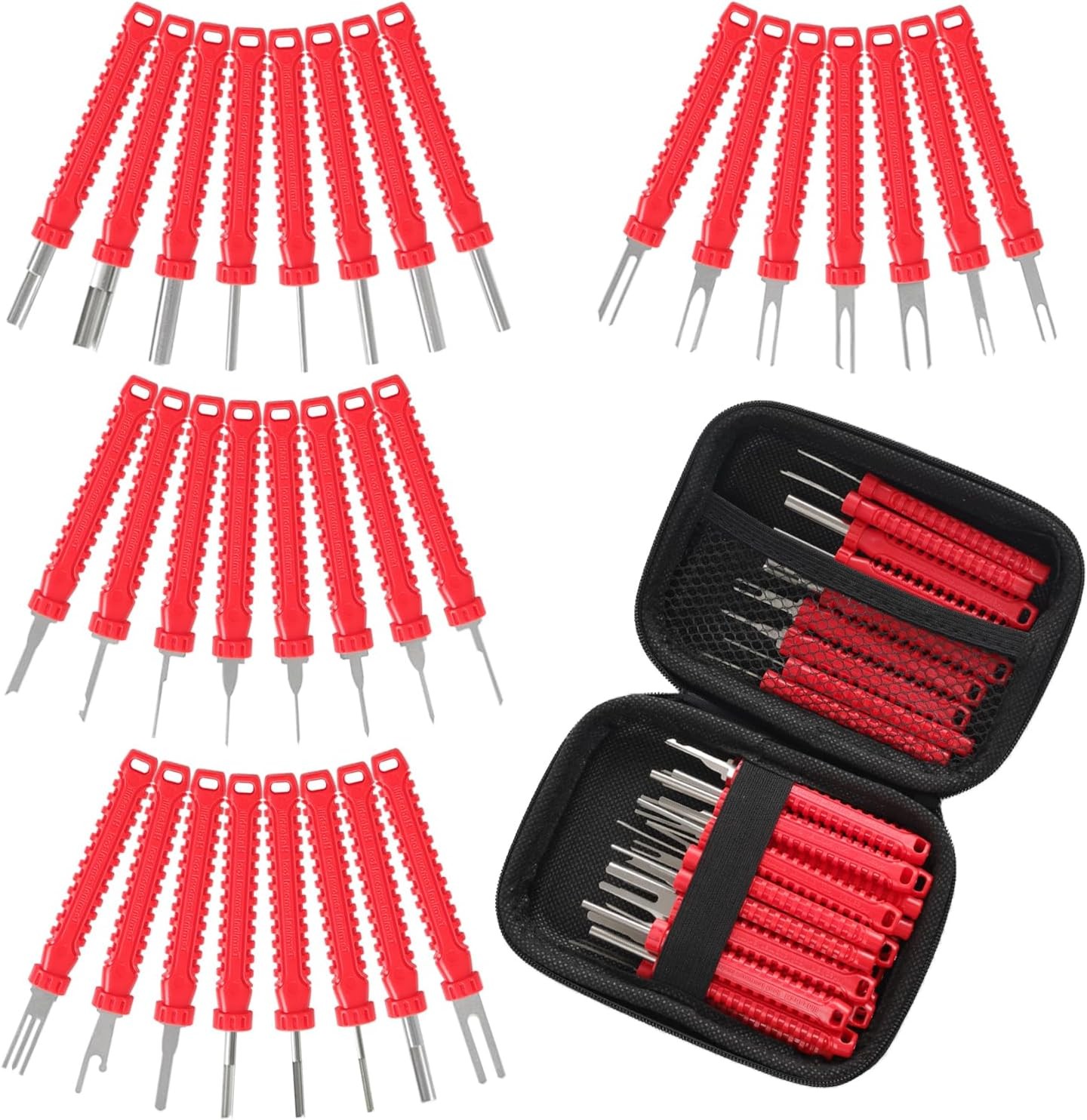 31-Piece Terminal Removal Tool Kit for Electrical Connector Pin Extraction