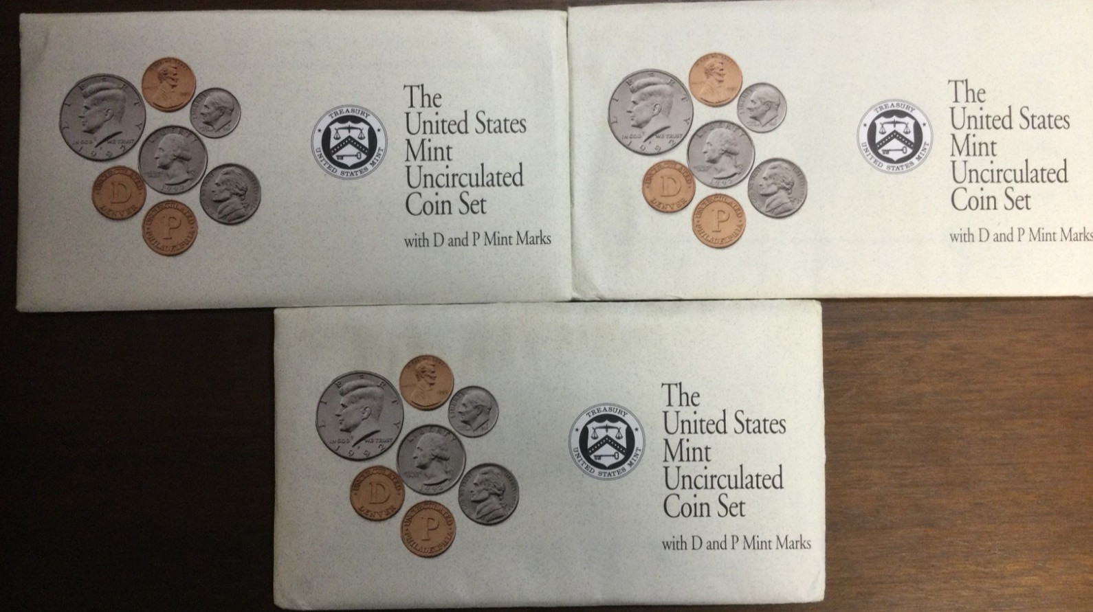 Lot of 3 1992 US Mint Uncirculated Sets #9