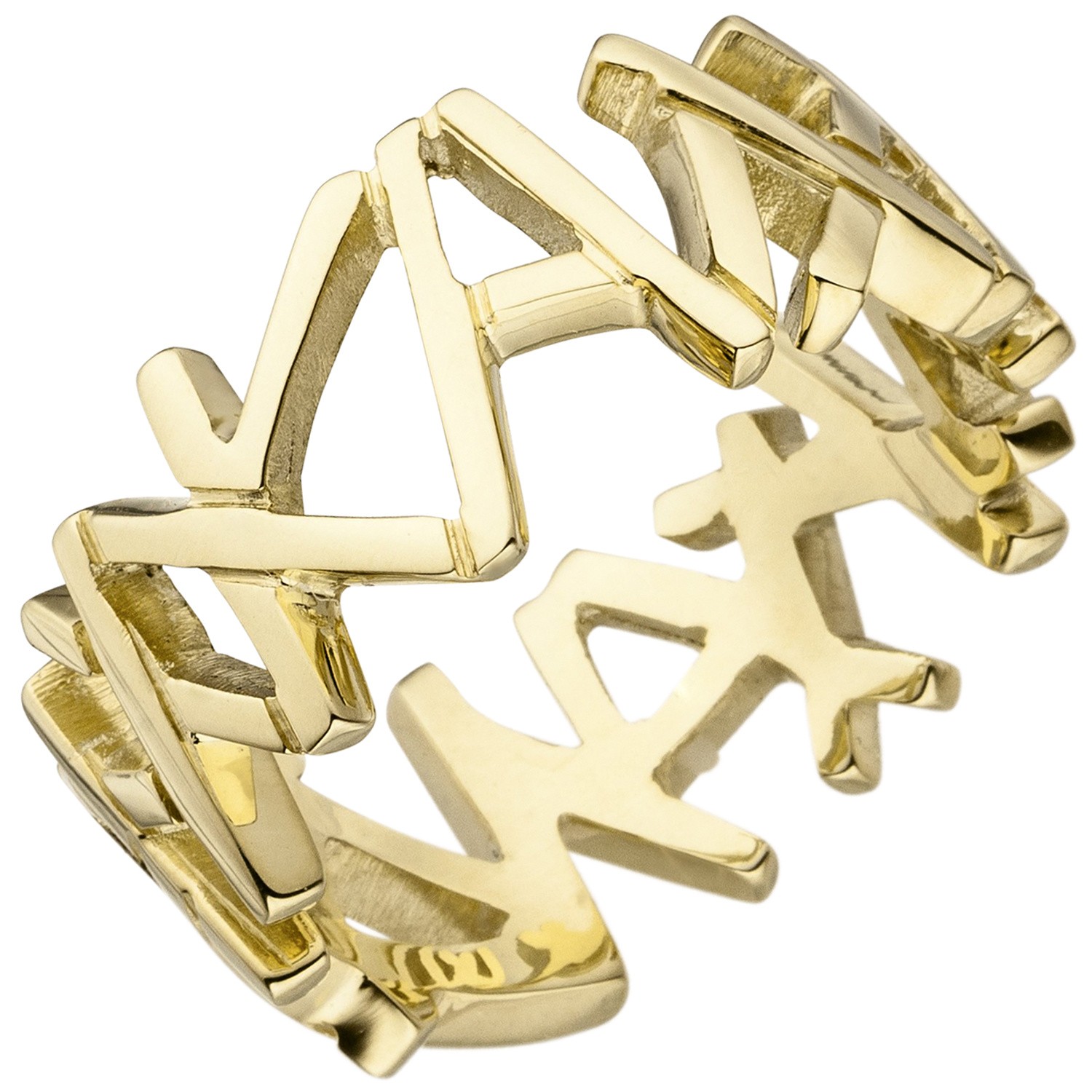 Jobo ladies' ring wide 585 gold yellow gold ring RW: 58