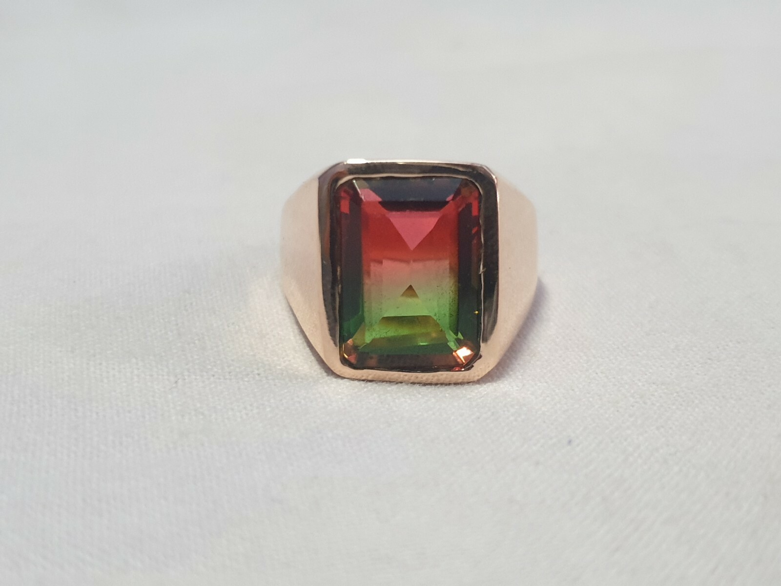 Watermelon Tourmaline Ring 925 Solid Sterling Silver Quartz Gemstone Gold Filled