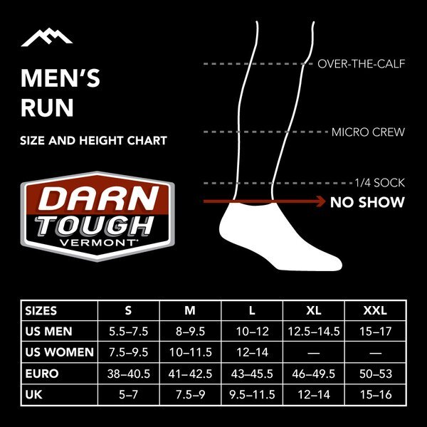 Darn Tough 1039 Comet Gray Men's Run No Show Tab Ultra-Lightweight Running Sock