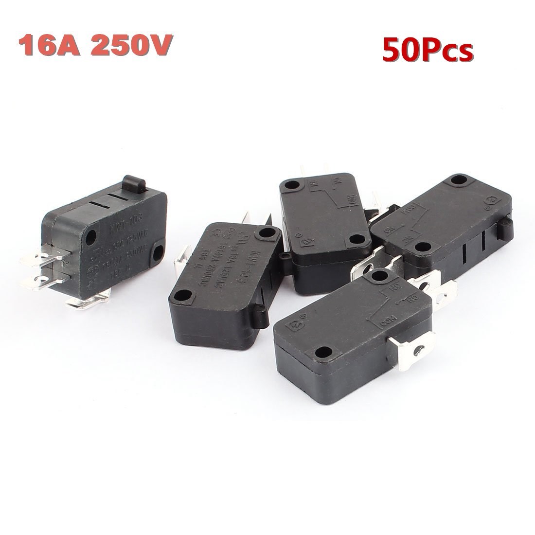 50Pcs Push Button KW1-103 3-Pin Microswitch SPDT 16A Micro Switch