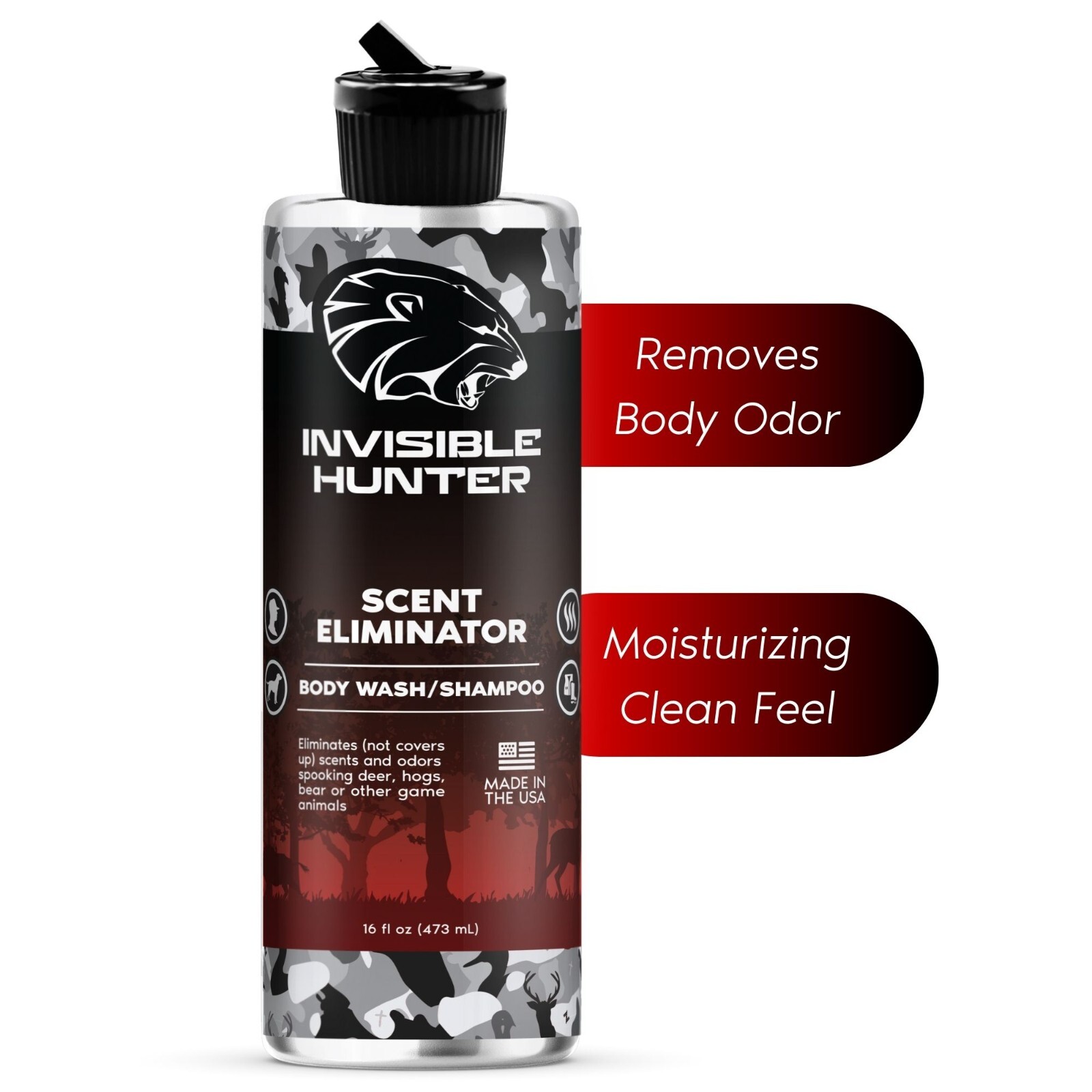 Invisible Hunter Scent Elimination Shampoo/Body Wash, 16oz