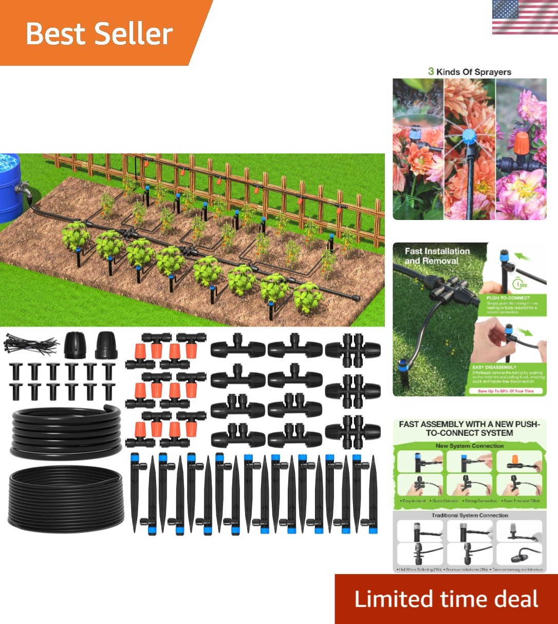 Innovative Automatic Drip Irrigation System with 4x6-Way Connector for Gardeners