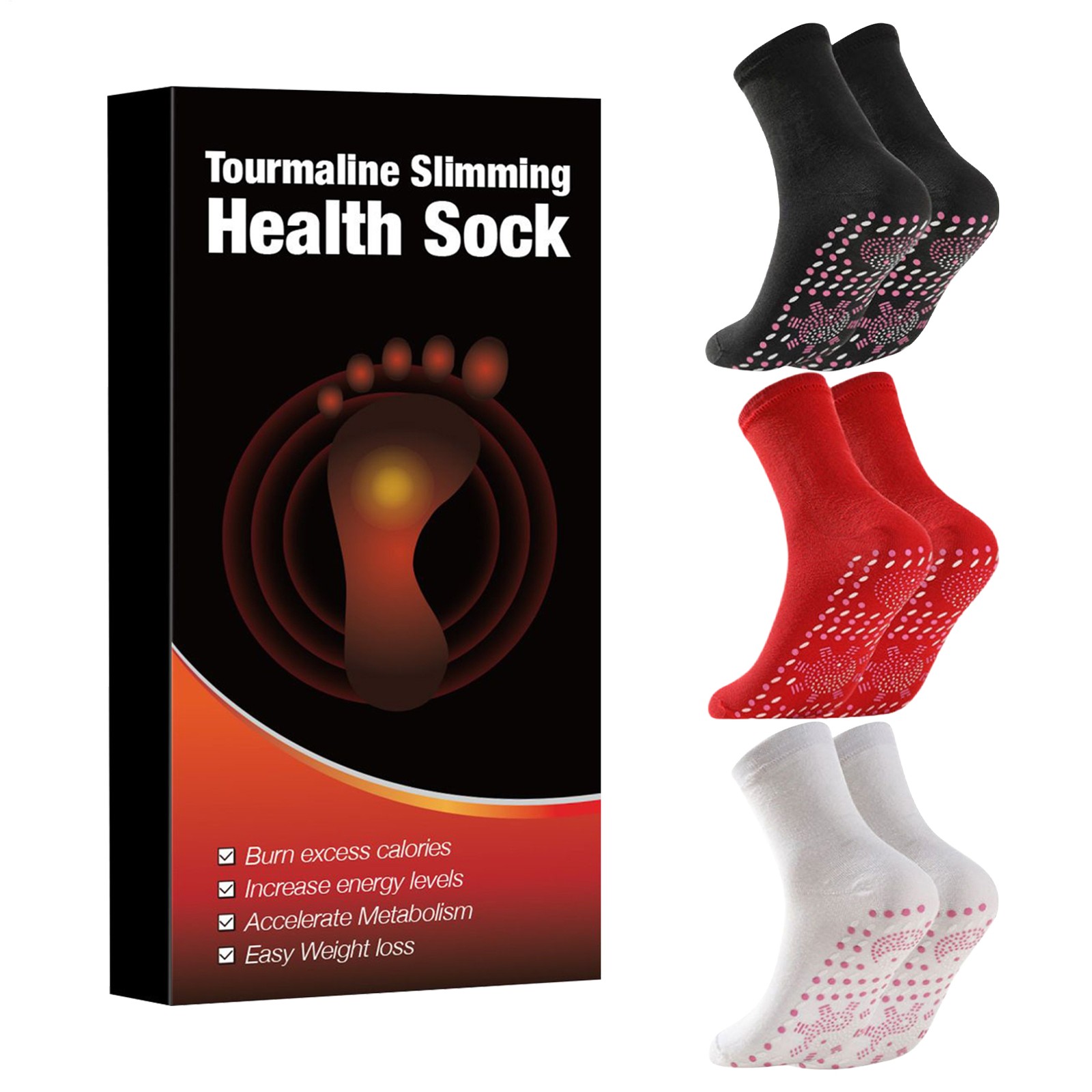 Tourmaline Thermal Circulation Acupressure Self-Heating Shaping Socks Massager