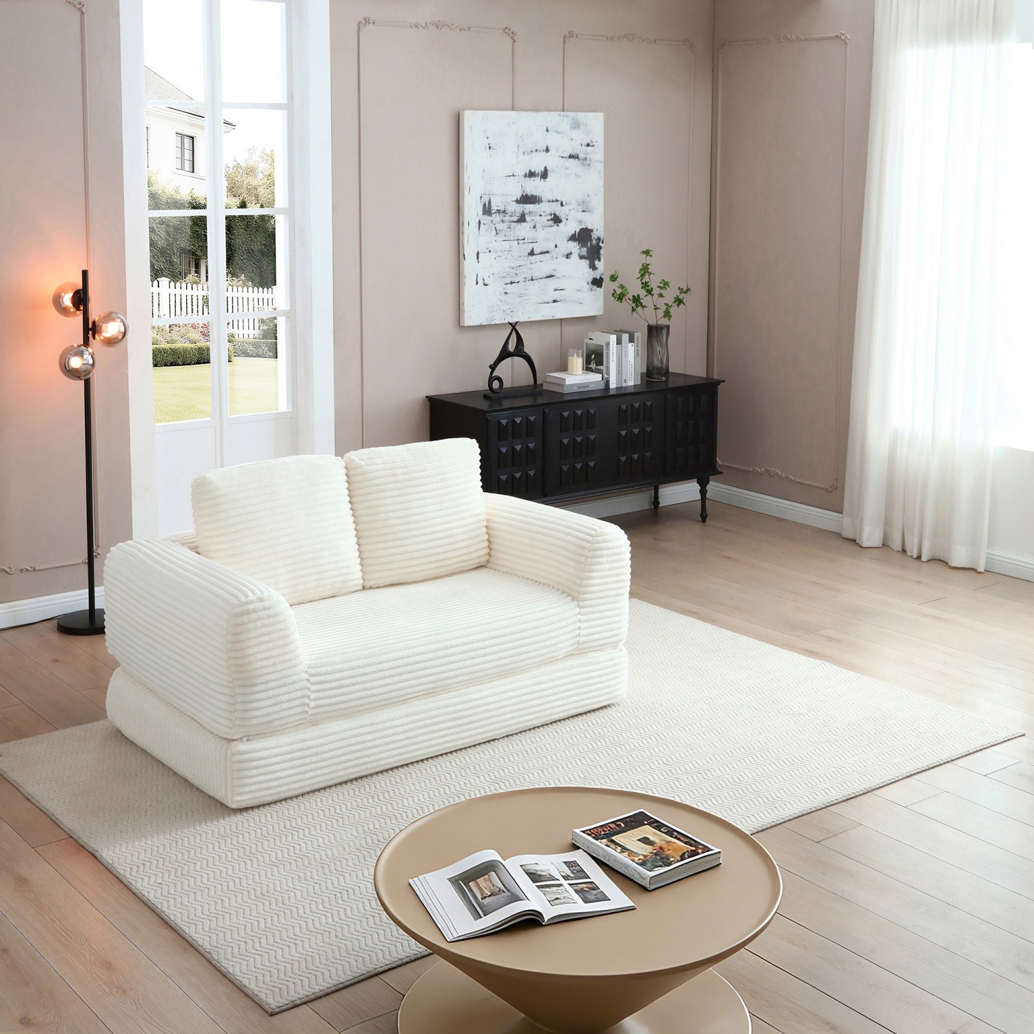 Floor Sofa Bed Futon Convertible Foldable Mattress for Small Space No Assembly