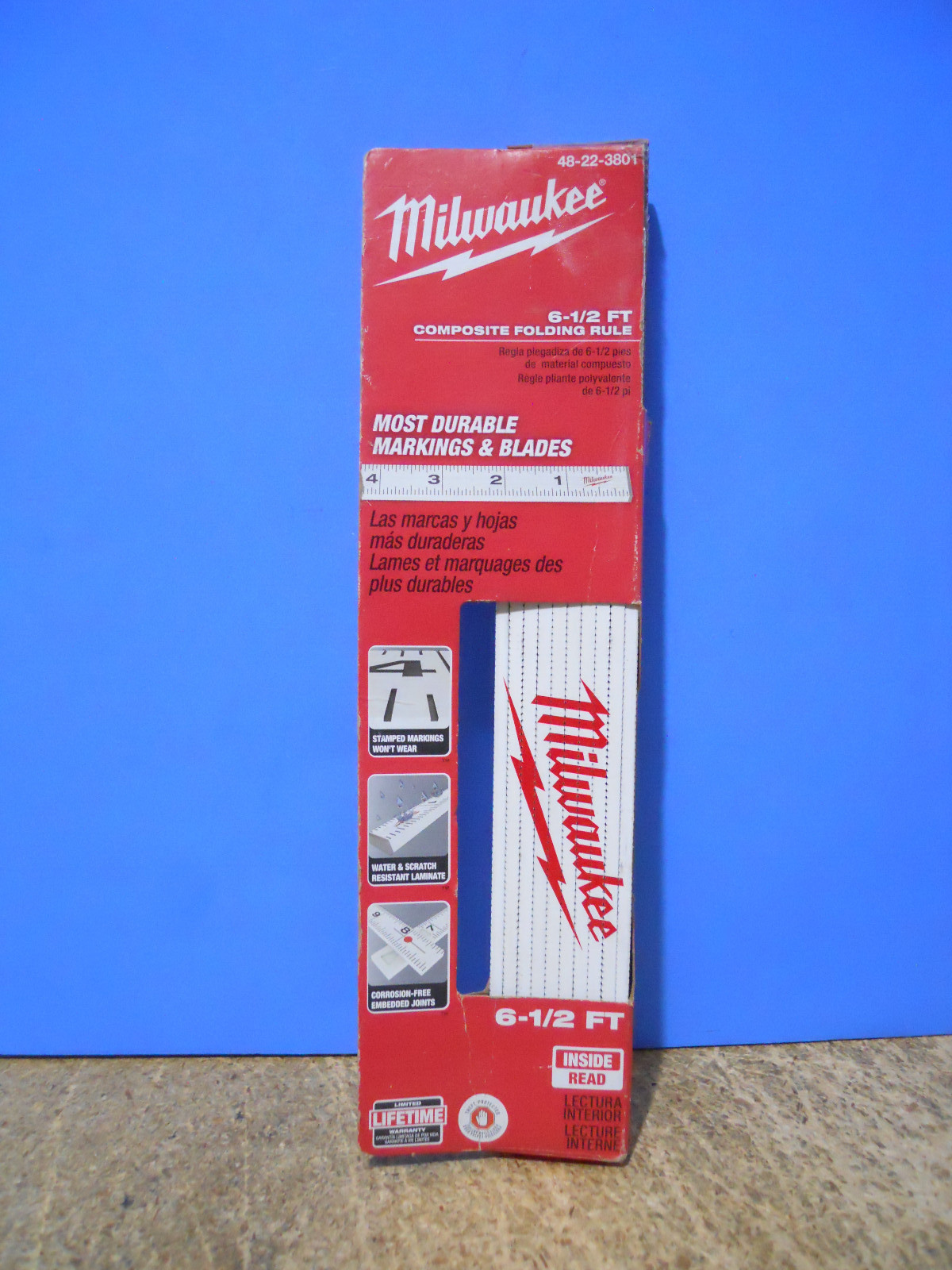 Milwaukee 48-22-3801 78” Composite Folding Ruler Corrosion-Free Embedded Joints