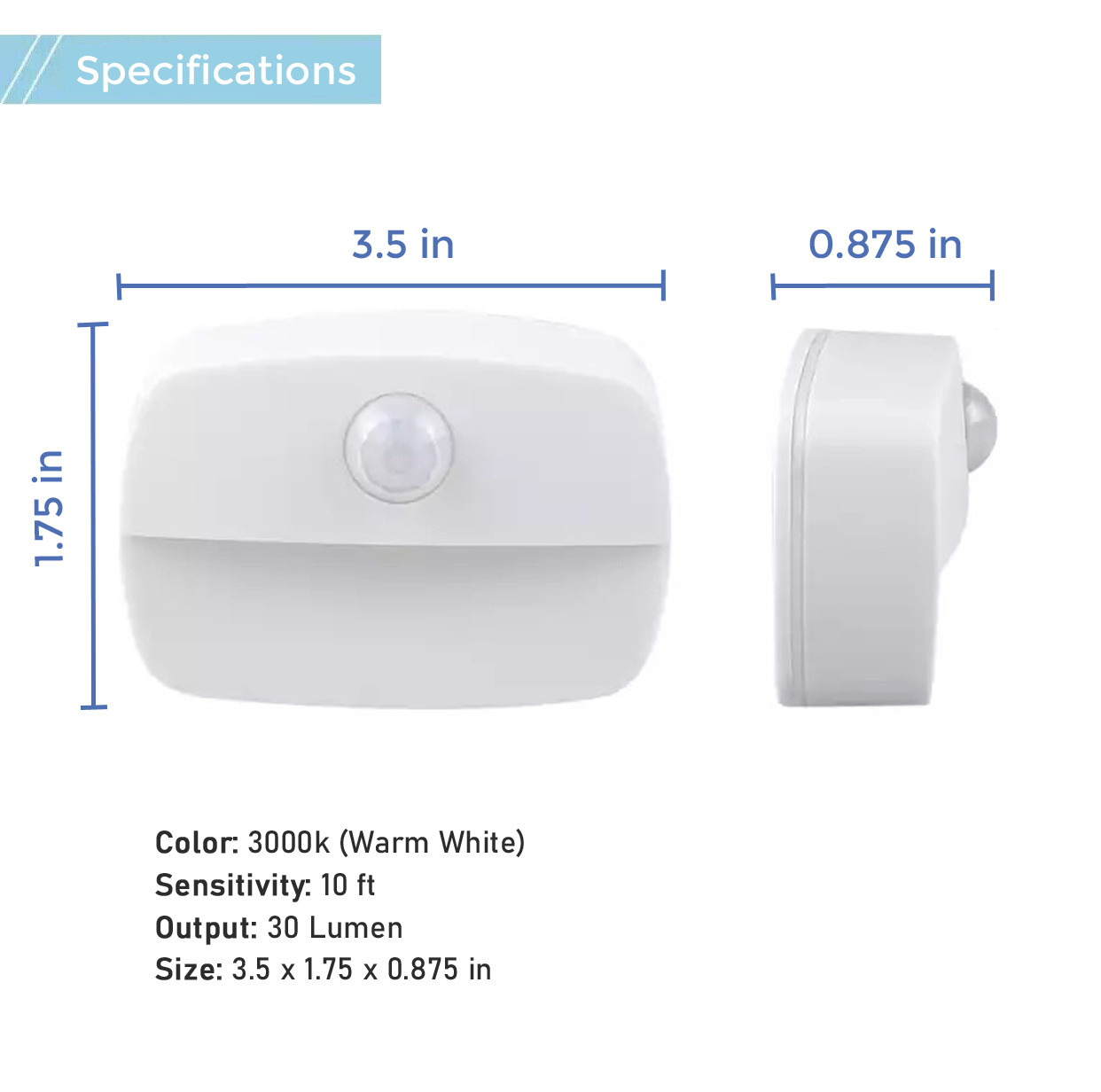 Battery-Powered LED Closet Light - Motion Sensor Night Lamp (3 Pack)