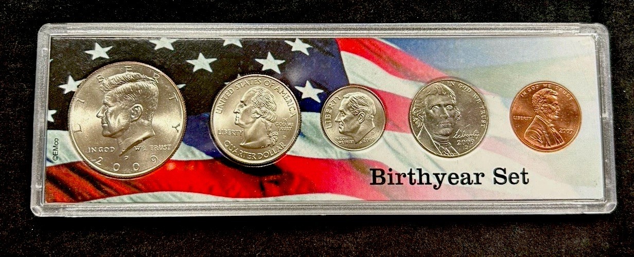 2009 Birth Year Set 5 Bright Uncirculated Coins FREE SHIPPING