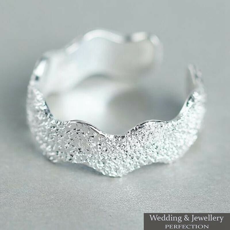 One size 925 Silver Plated Genuine Ring Simplicity Adjustable Fashion