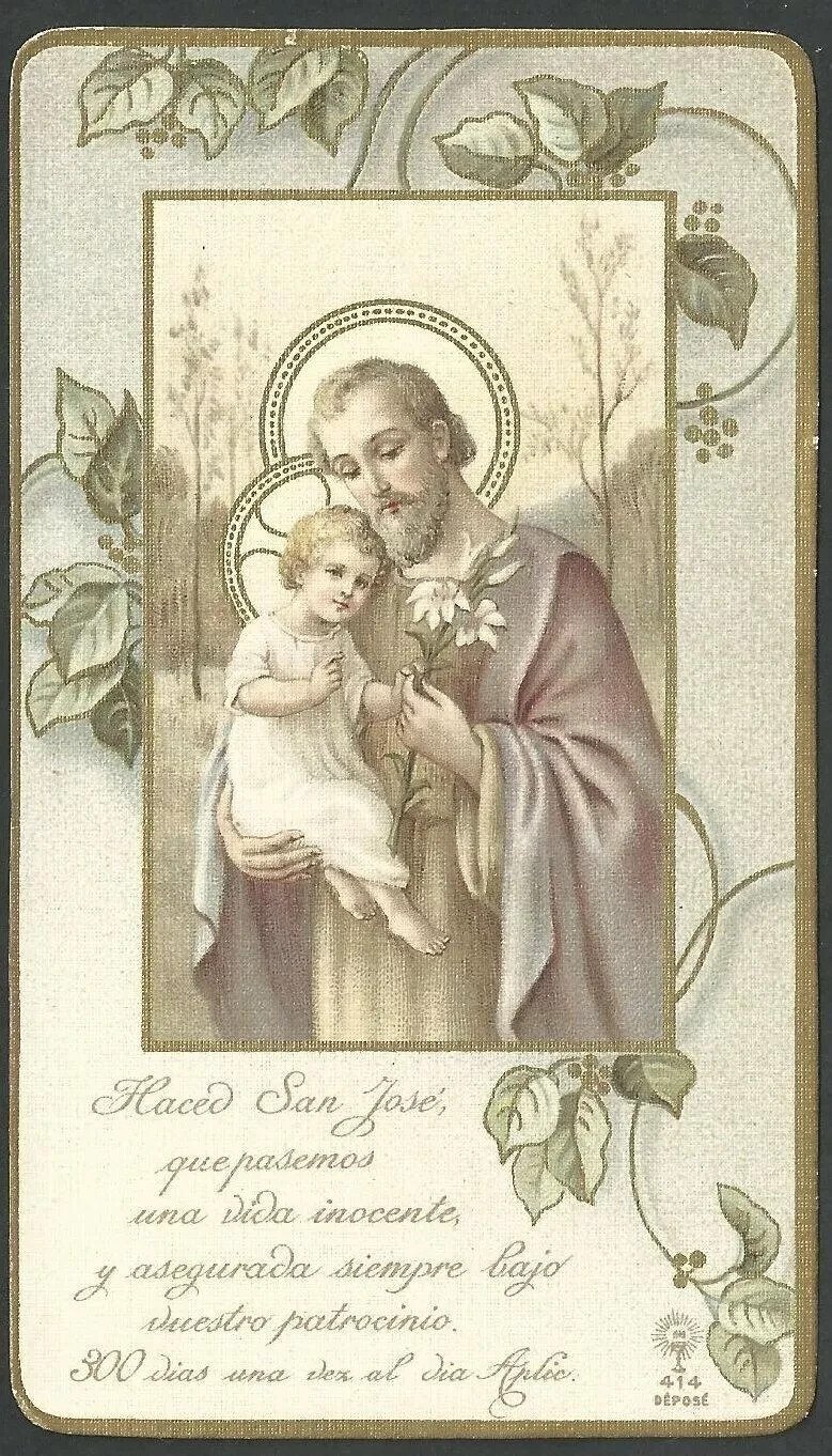 Holy card antique de San Jose image pieuse santino estampa