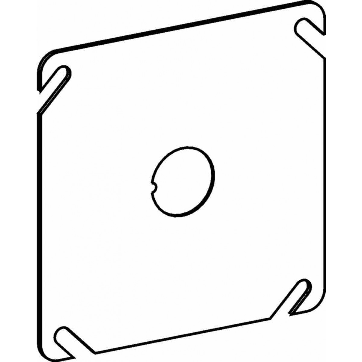 1PC Orbit 4BCK 4 Inch Square Steel Flat Cover with 0.5 Inch KO