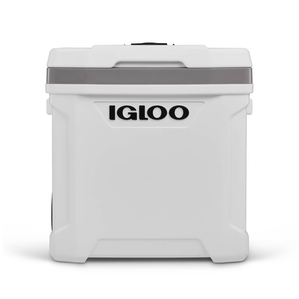 Igloo Marine Latitude 60qt Rolling Cooler - White: Retractable Handle,