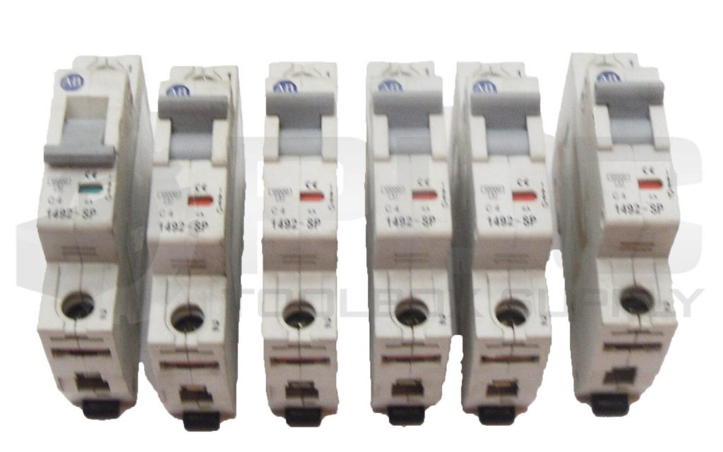 LOT OF 6 ALLEN BRADLEY 1492-SP1C040 /C CIRCUIT BREAKER 240/415VAC 4A 1492-SP