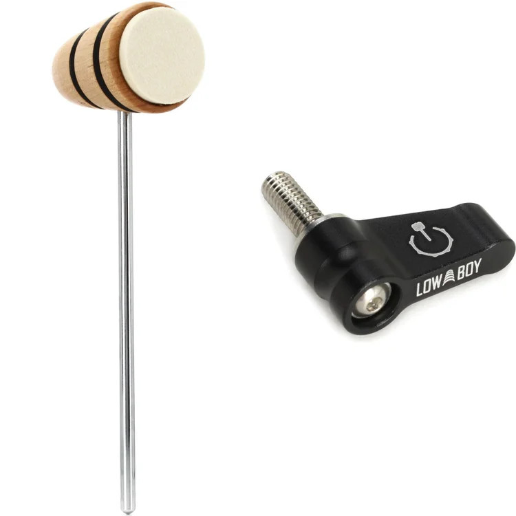Low Boy Felt Daddy Bass Drum Beater with 10/32" Power Switch - Natural with