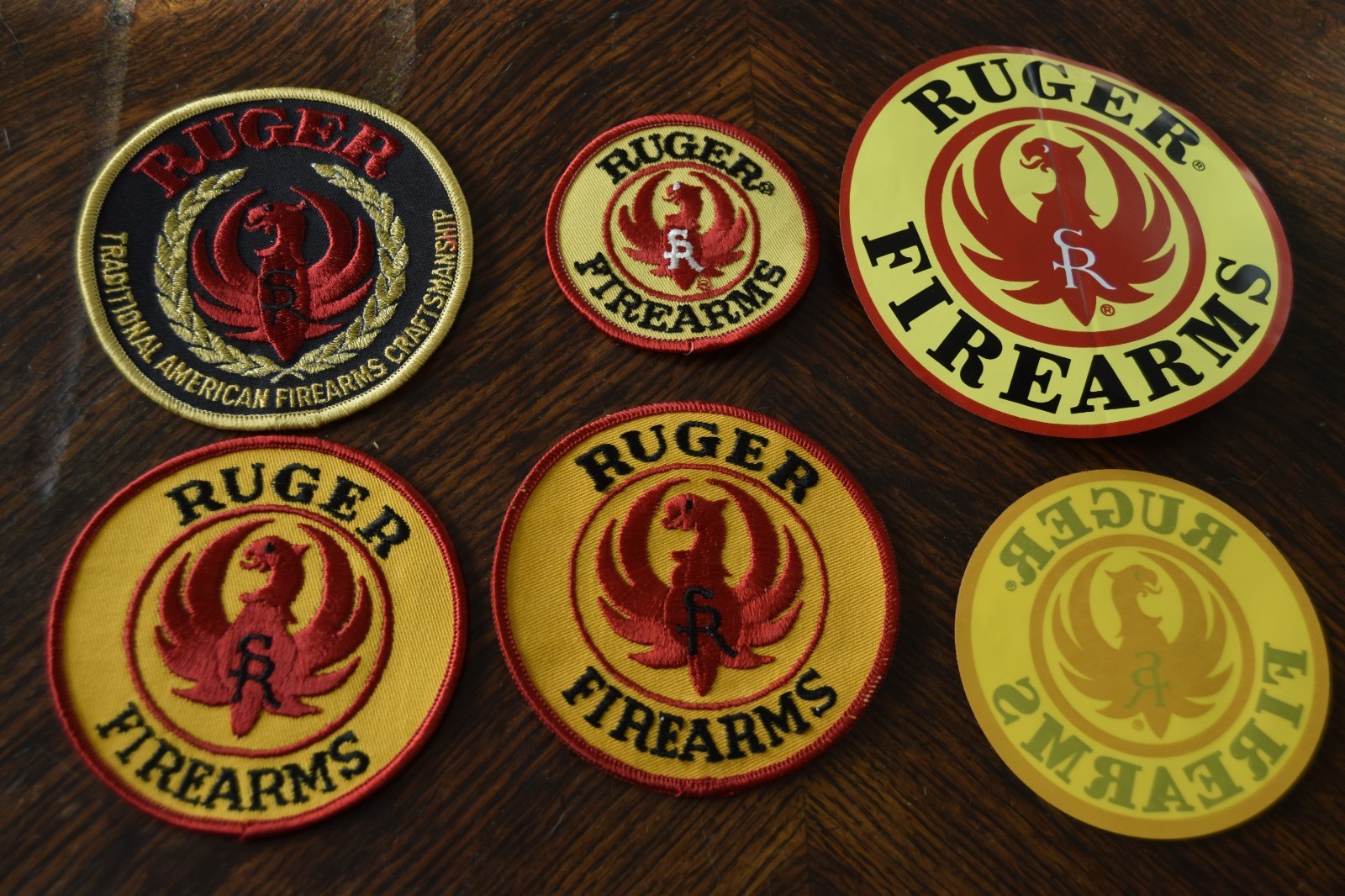 Lot of 6 RUGER Firearms Stickers and Patches