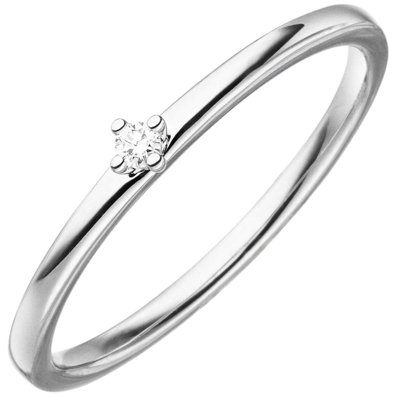 Jobo ladies' ring 585 gold White gold 1 diamond brilliant RW: 52