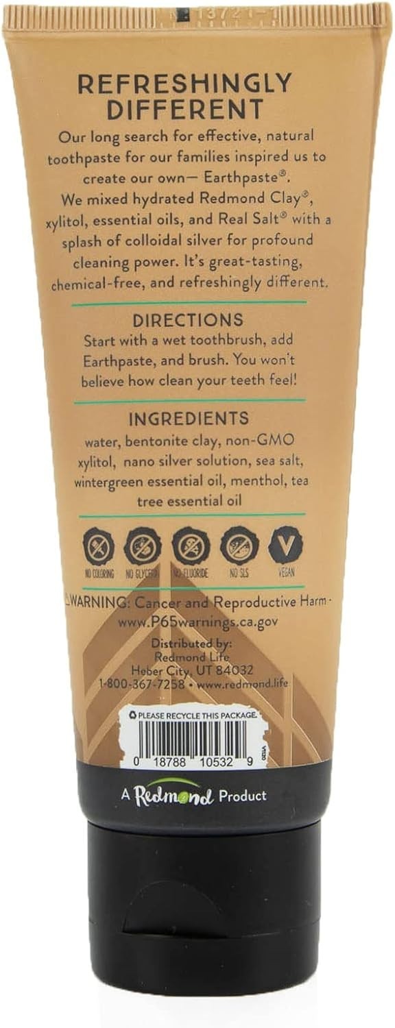 Refreshing Wintergreen Earthpaste with Silver - Chemical-Free 4 oz Toothpaste