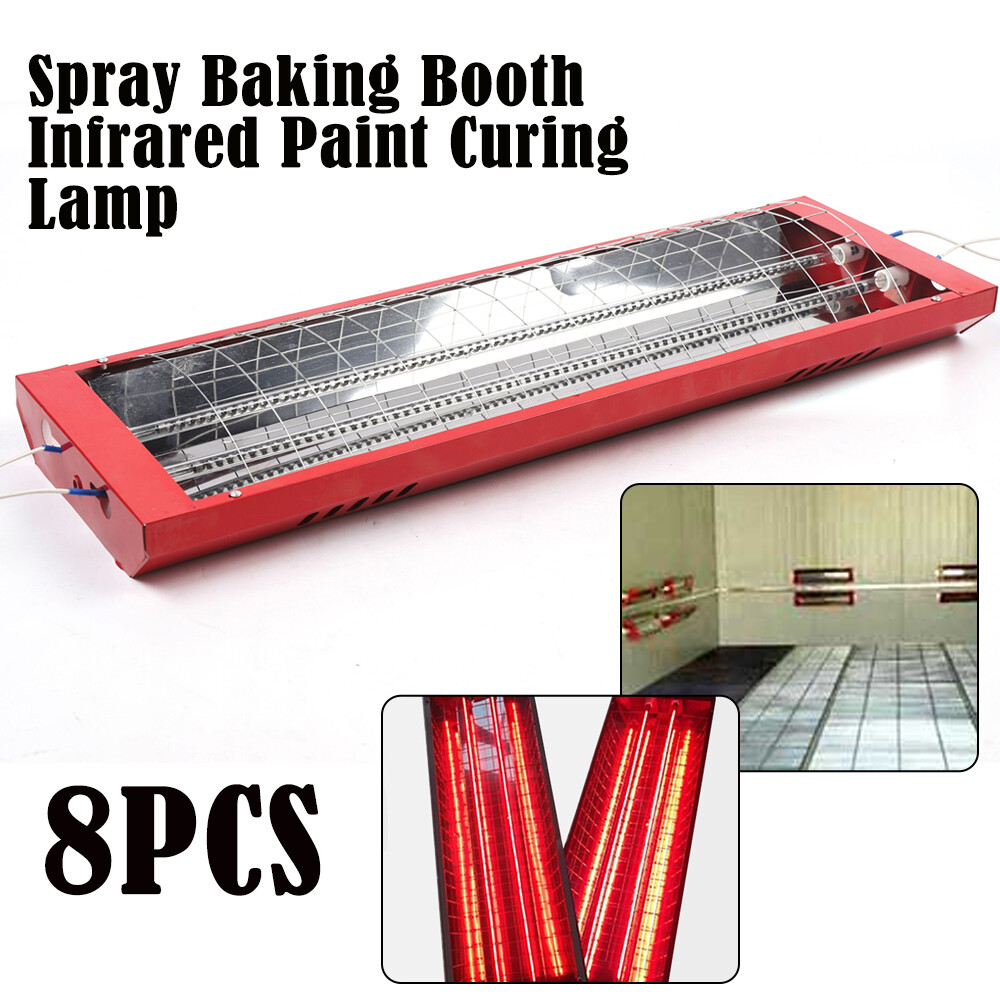 8 Set 2000W Sprayer Baking Booth Infrared Paint Curing Lamp Heater Heating Light