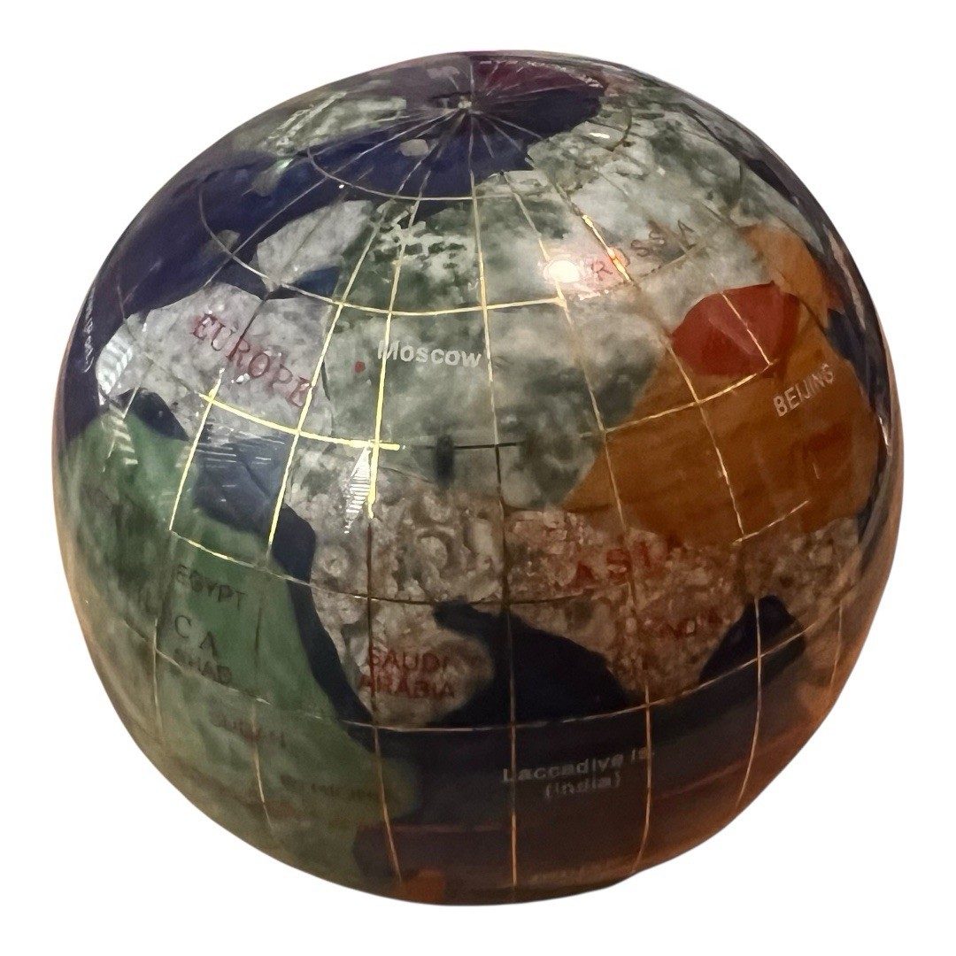 3in Inlaid GemStone Globe