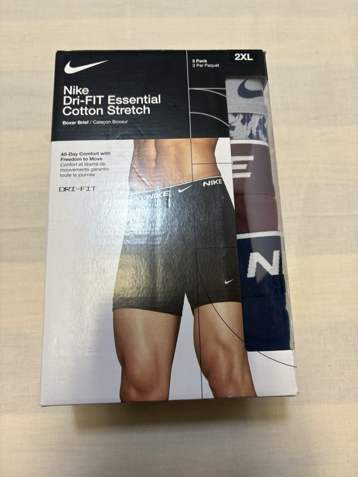 Nike Dri-FIT Essential Cotton Stretch Men's Boxer Briefs Size 2XL 44-46” Multi