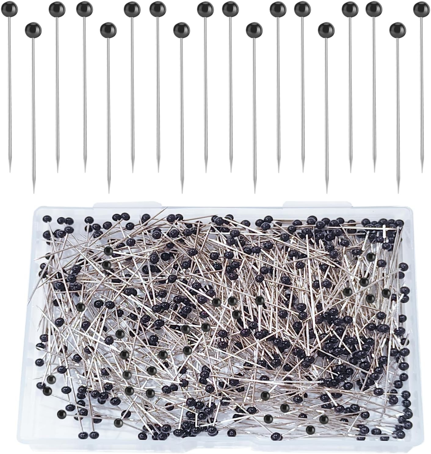 500PCS Sewing Pins 1.5 Inch Glass Head Straight Pins Quilting Fabric Jewelry DIY