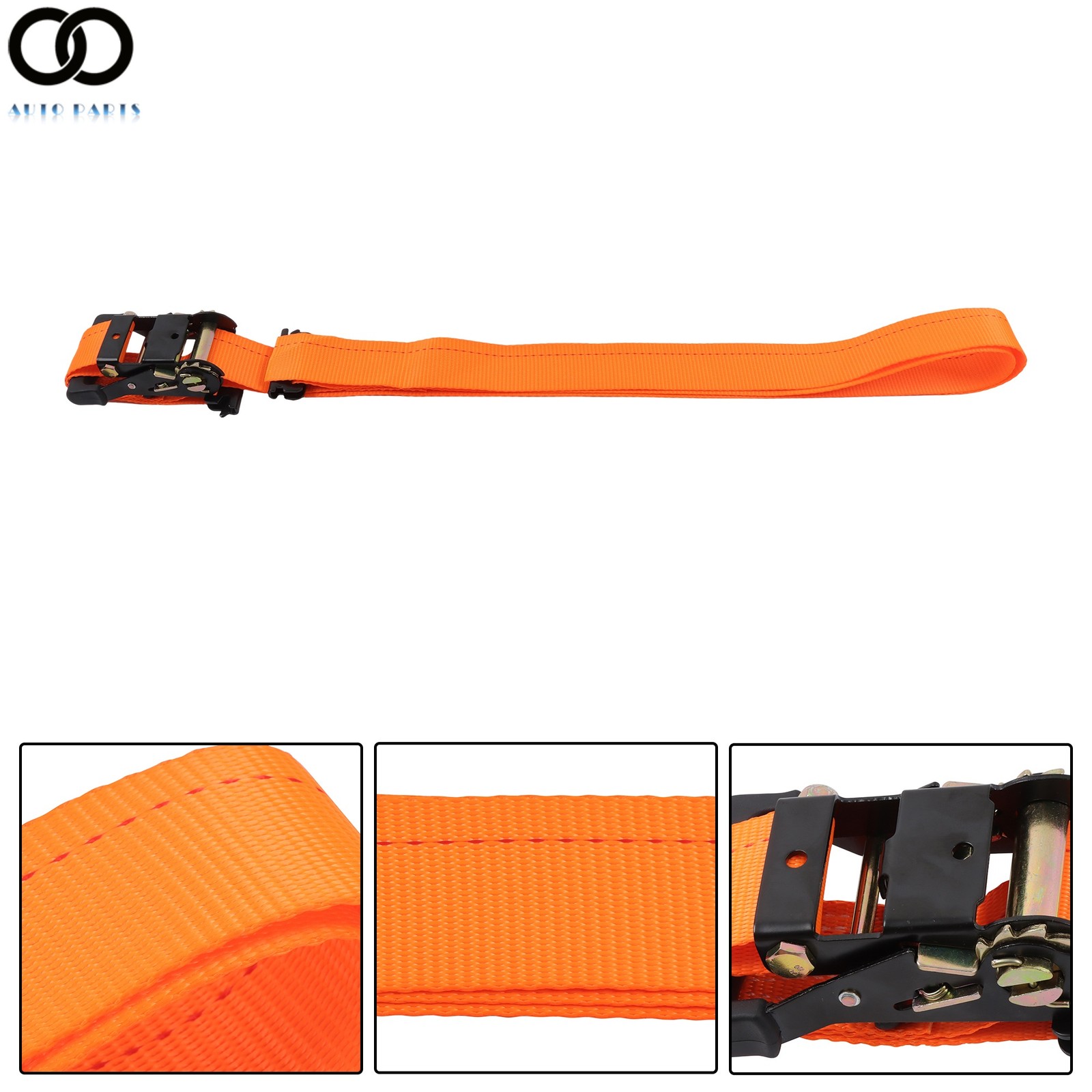 2 Pack Wheel Chock Tie Down Strap Kit For Trailer ATV 9' Ratchet Strap Durable
