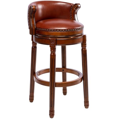 Bar Stools Rubber Wood Counter Height Bar Stool Seat Height 29.5 in Brown