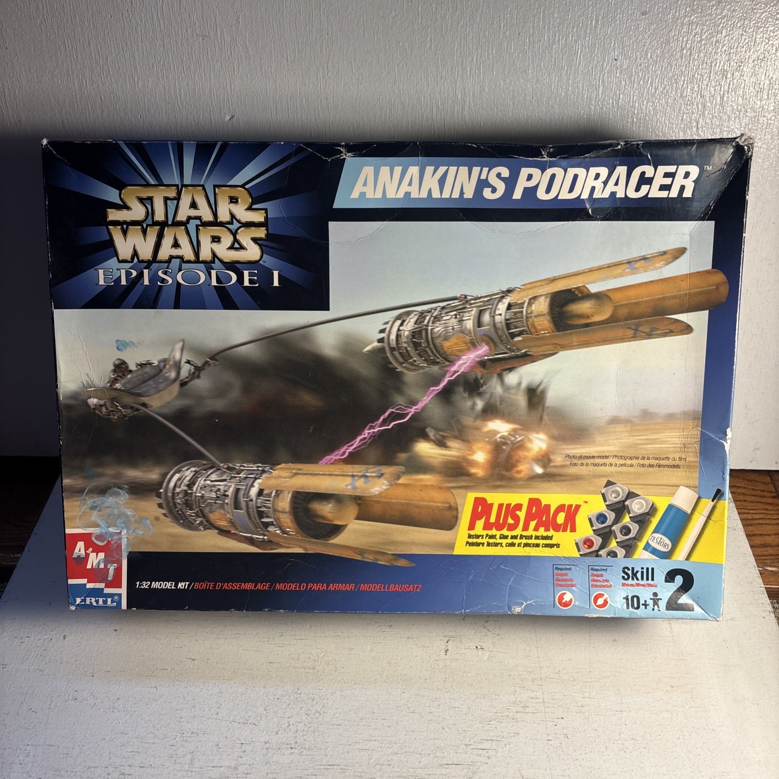 Started Vintage AMT Star wars Anakins Podracer Vintage plastic model kit 1/32