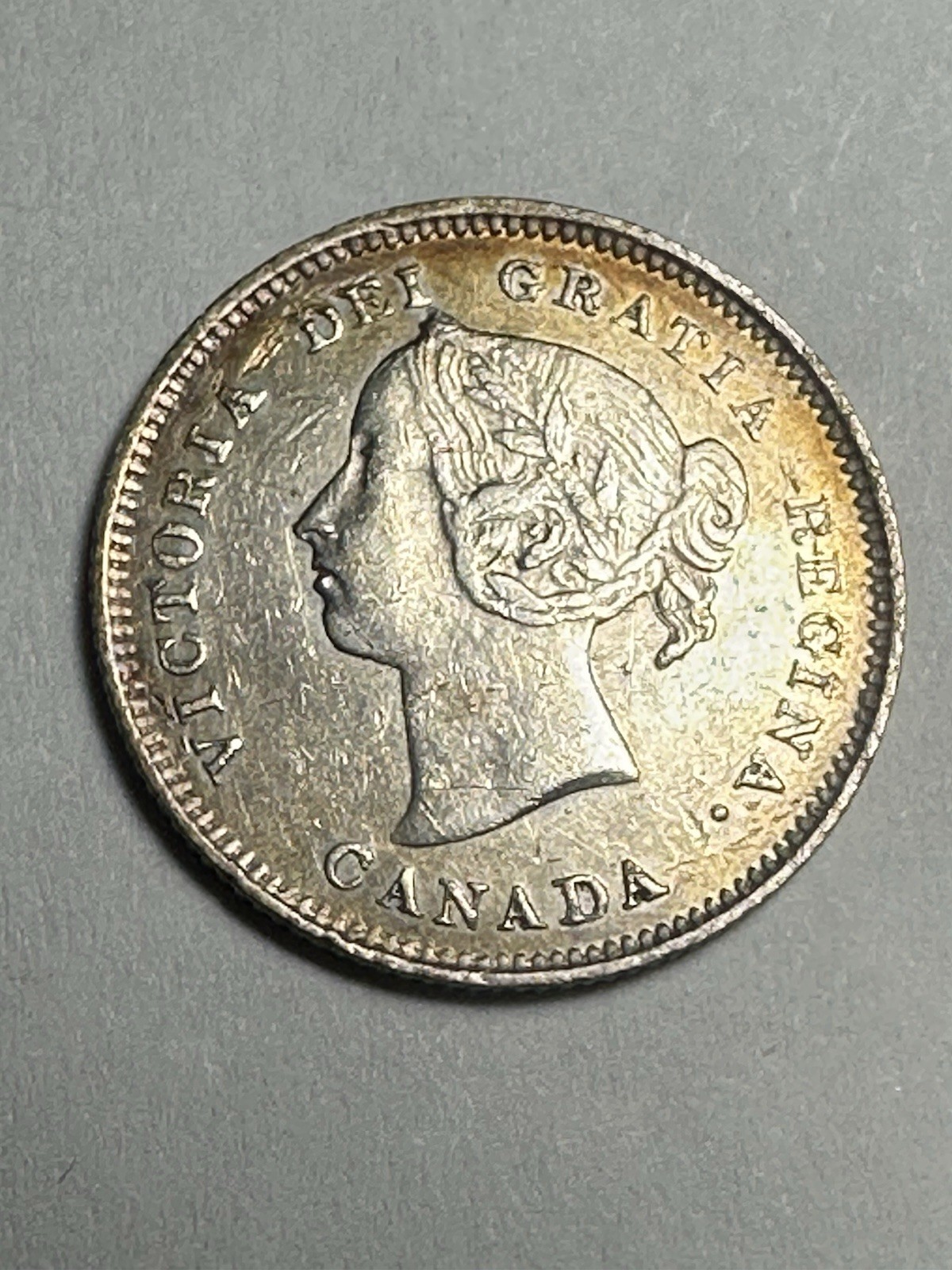 Canada 5 Cents 1886 Small 6 Choice Circulated To Almost Uncirculated With Luster